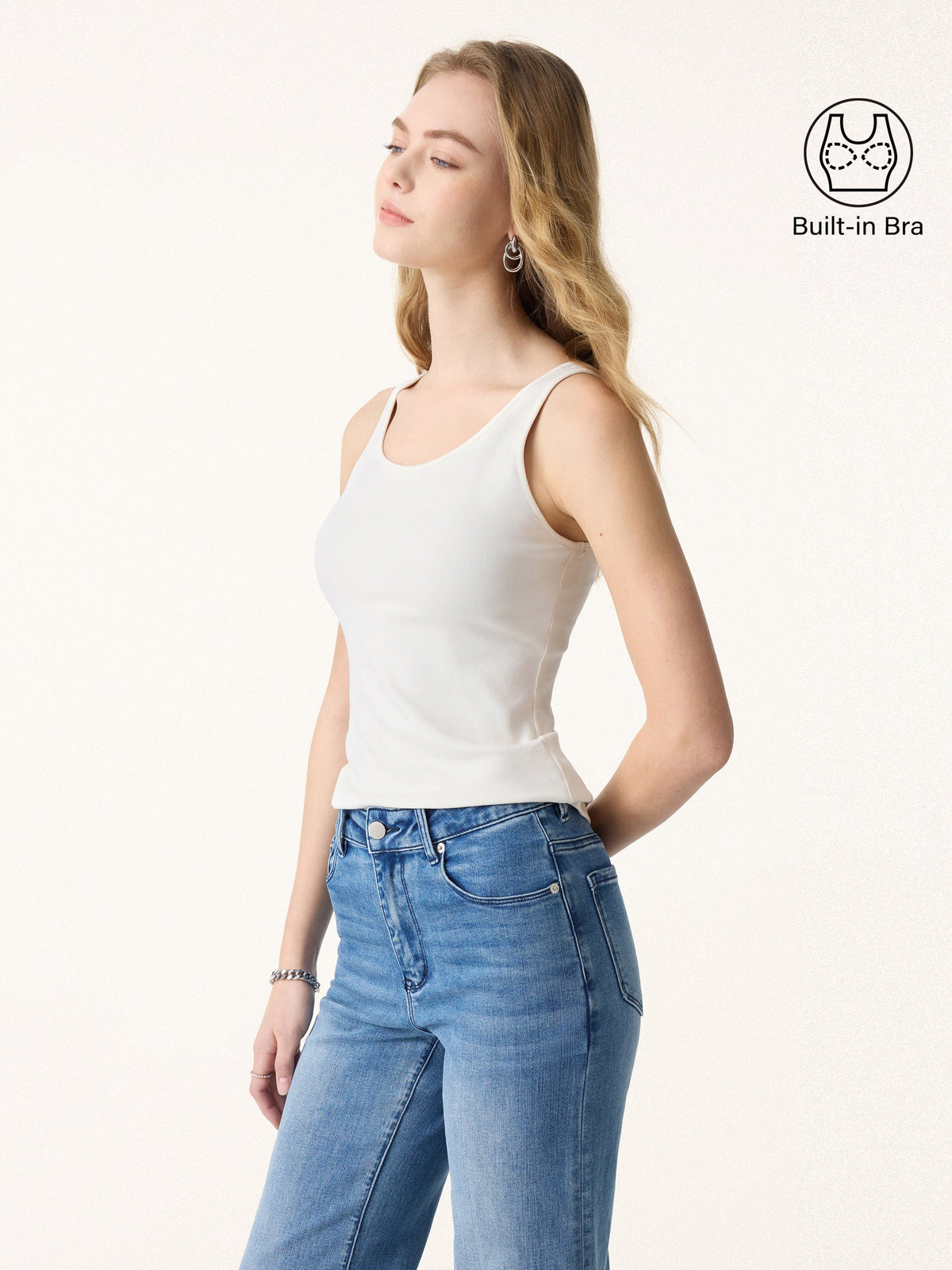 Cotton Lyocell U-Neck Bra Tank