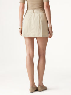2Pcs Set Trench Jacket with Pockets & Water-Repellent High-Rise Skort