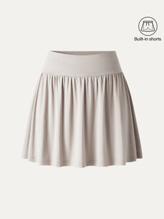 Matte Smooth Gathered A-Line Skort