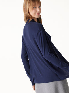 2Pcs Set Mock Neck Bra Top & Open-Front Long Sleeve Cardigan