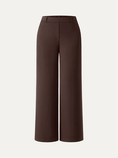 Ponte Mid-Rise Wide-Leg Pants with Pockets