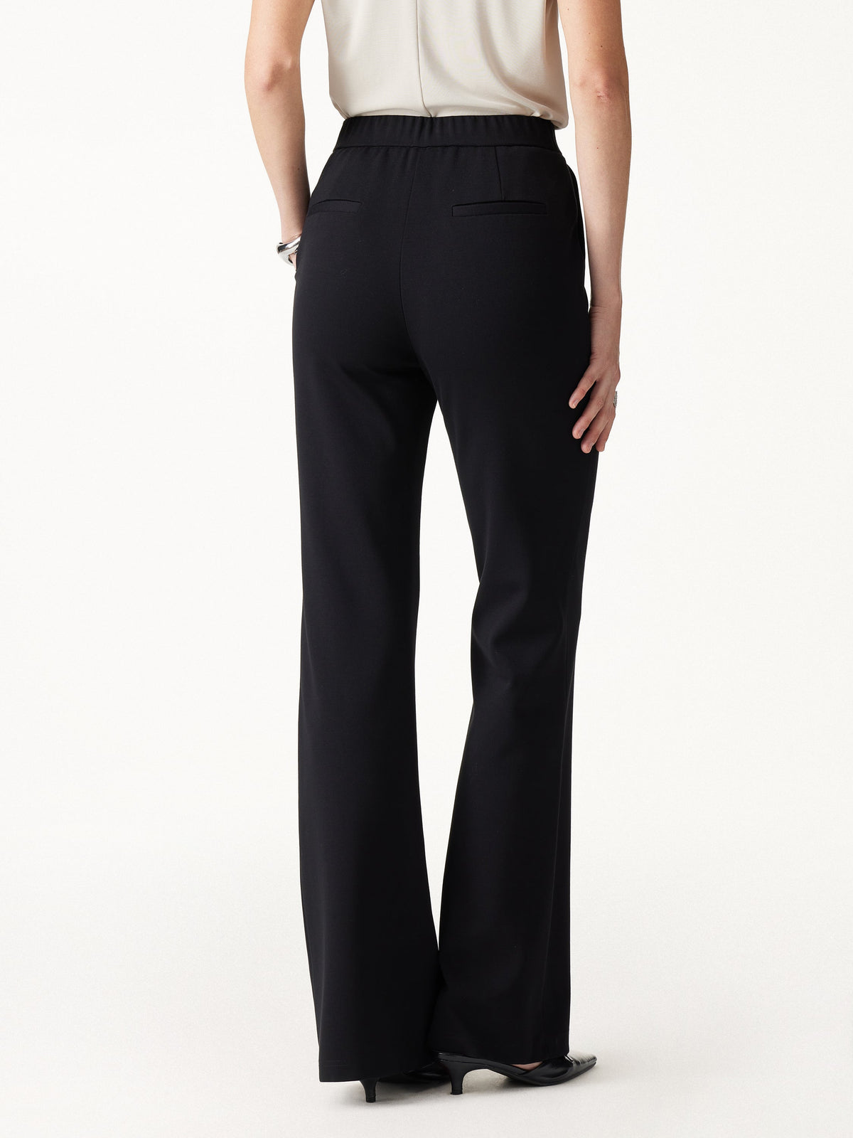 Ponte High-Rise Slim Flared Pants with Pockets