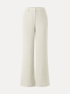 European Linen-Like Mid Rise Flared Pant with Pockets