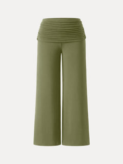 Non-Itchy Wool Blend Drapey Wide Leg Pull-on Pants with Pockets