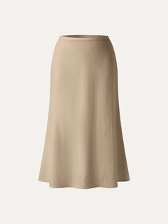 Lyocell-Linen Blend Maxi Flared Pull-On Skirt