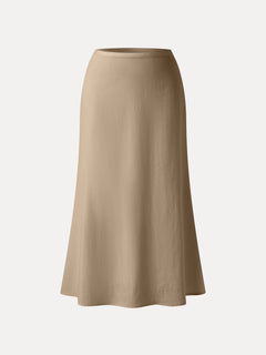 Lyocell-Linen Blend Maxi Flared Pull-On Skirt