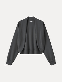 Lyocell Spacer Knit Long Sleeve Drop-Shoulder Shrug Cardigan