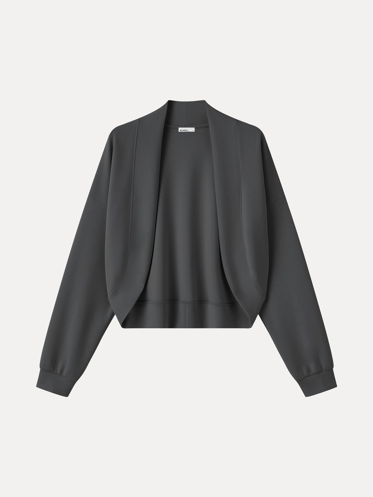 Lyocell Spacer Knit Long Sleeve Drop-Shoulder Shrug Cardigan
