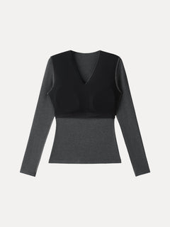 Eco-Mousse® V-Neck Long Sleeve Bra Top