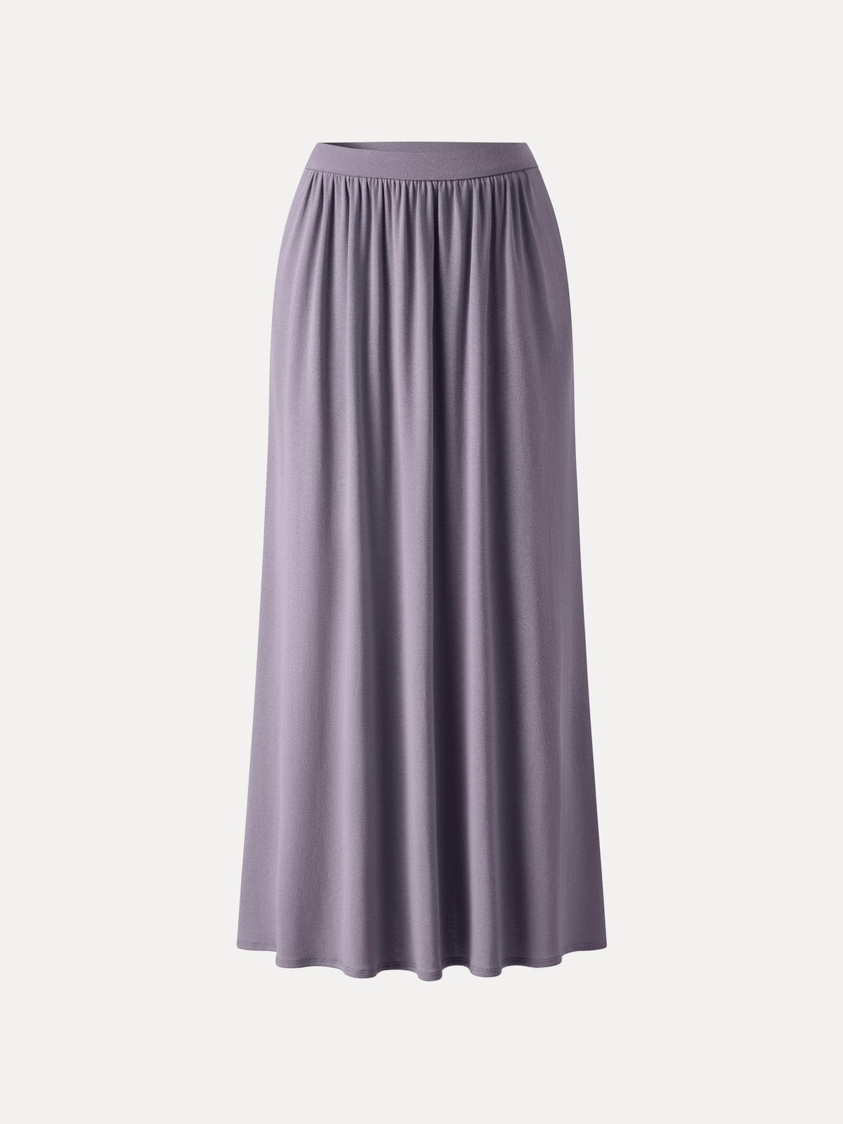 Soft Linen Knit Gathered A-Line Maxi Skirt with Pockets