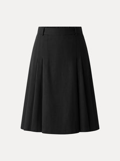 Ponte High-Rise Tucked Knee-Length Skirt