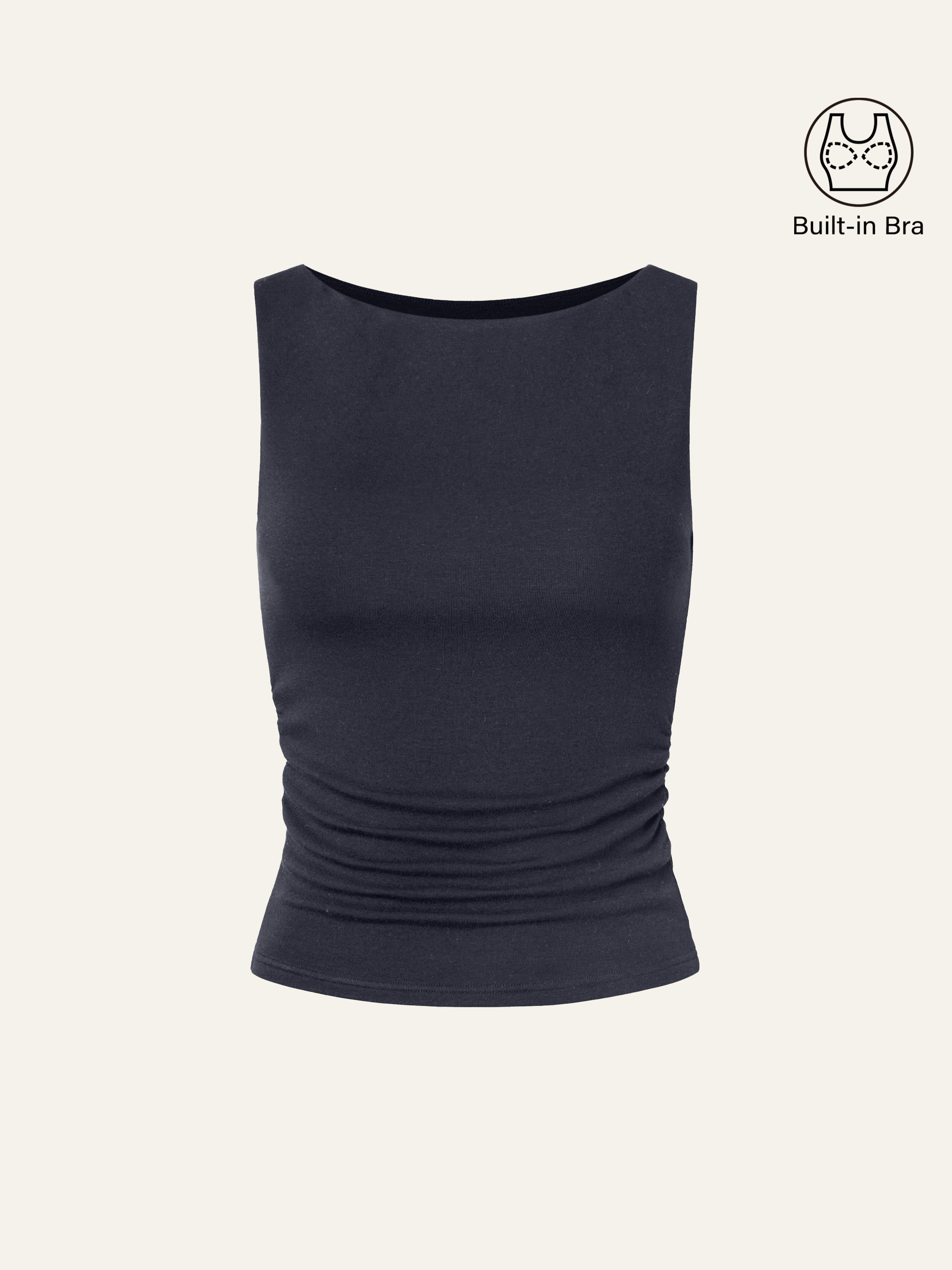 Boat Neck Bra Tank Top