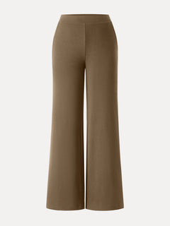 Lyocell Wool Mid Rise Wide Leg Pull-on Pant with Pockets