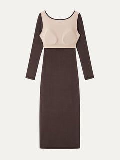 Eco-Mousse® Boatneck Open-Back Midi Bra Dress