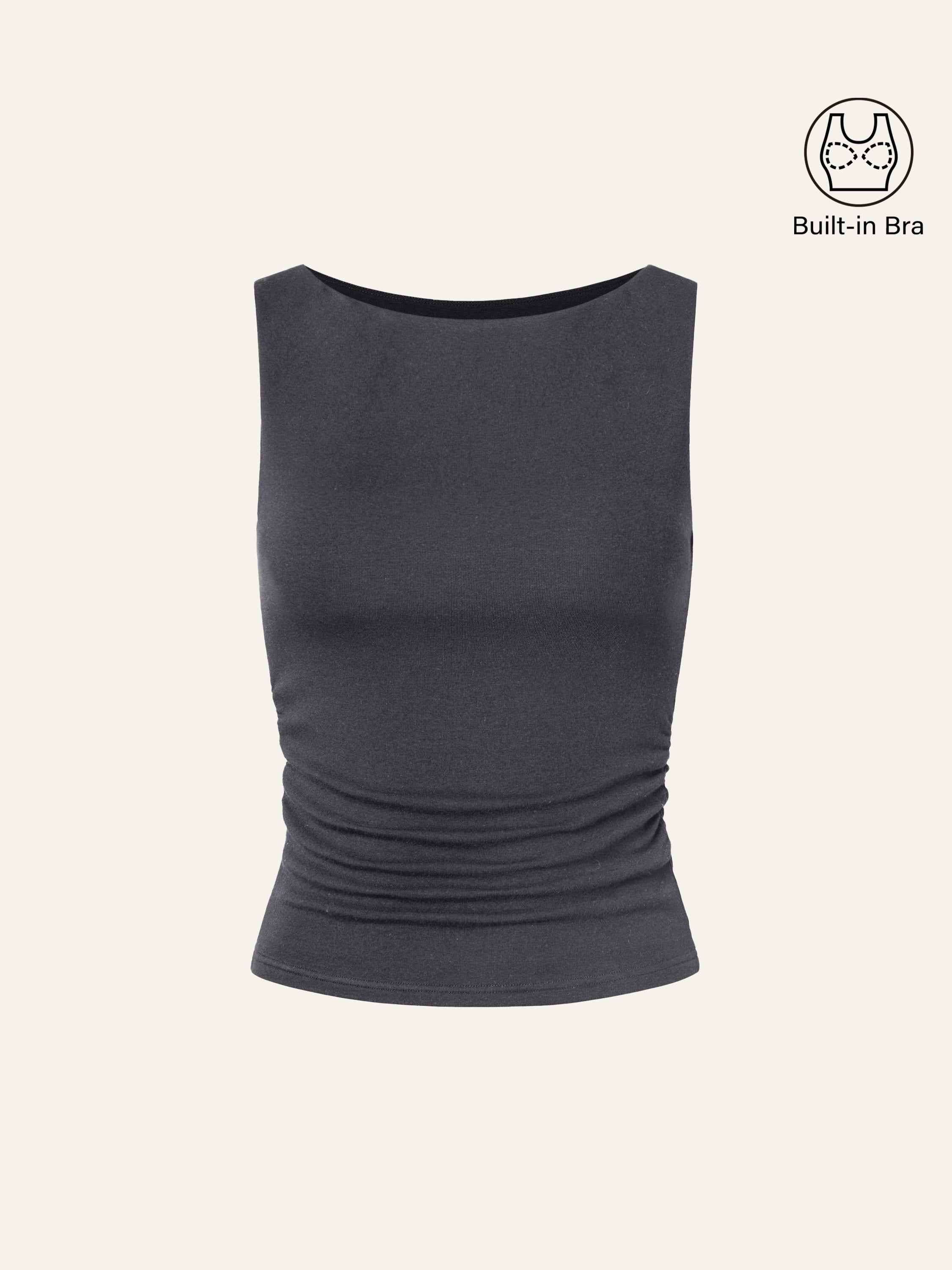 Boat Neck Bra Tank Top