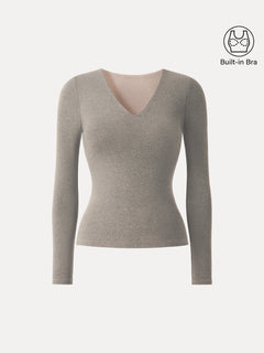 Eco-Mousse® V-Neck Long Sleeve Bra Top
