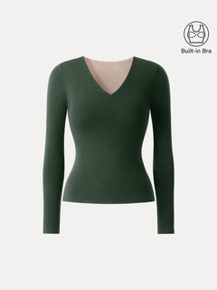 Eco-Mousse® V-Neck Long Sleeve Bra Top
