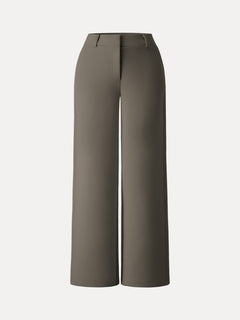 Stretchy Mid Rise Wide Leg Trouser