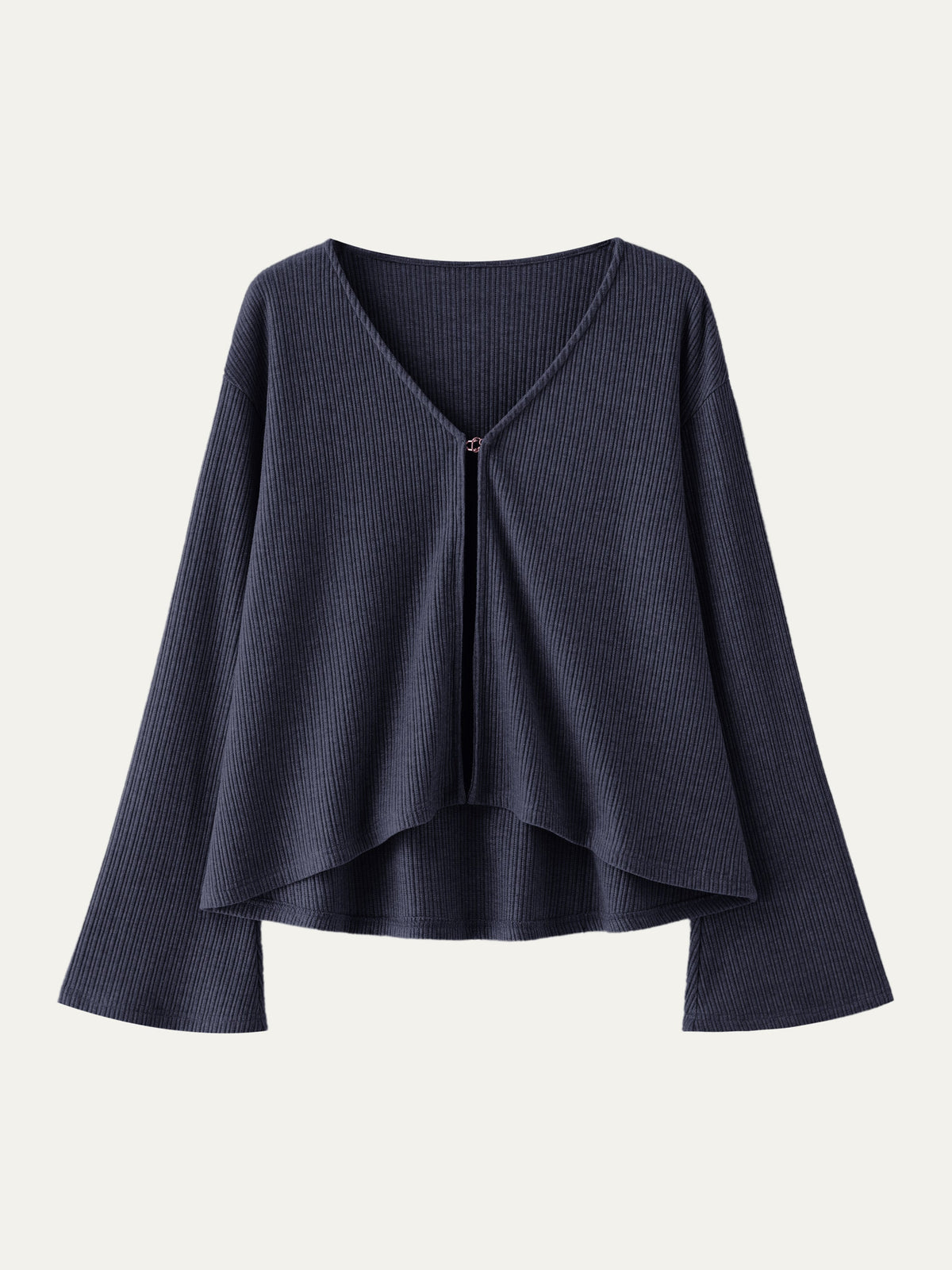 V Neck Flare Long Sleeve Cardigan