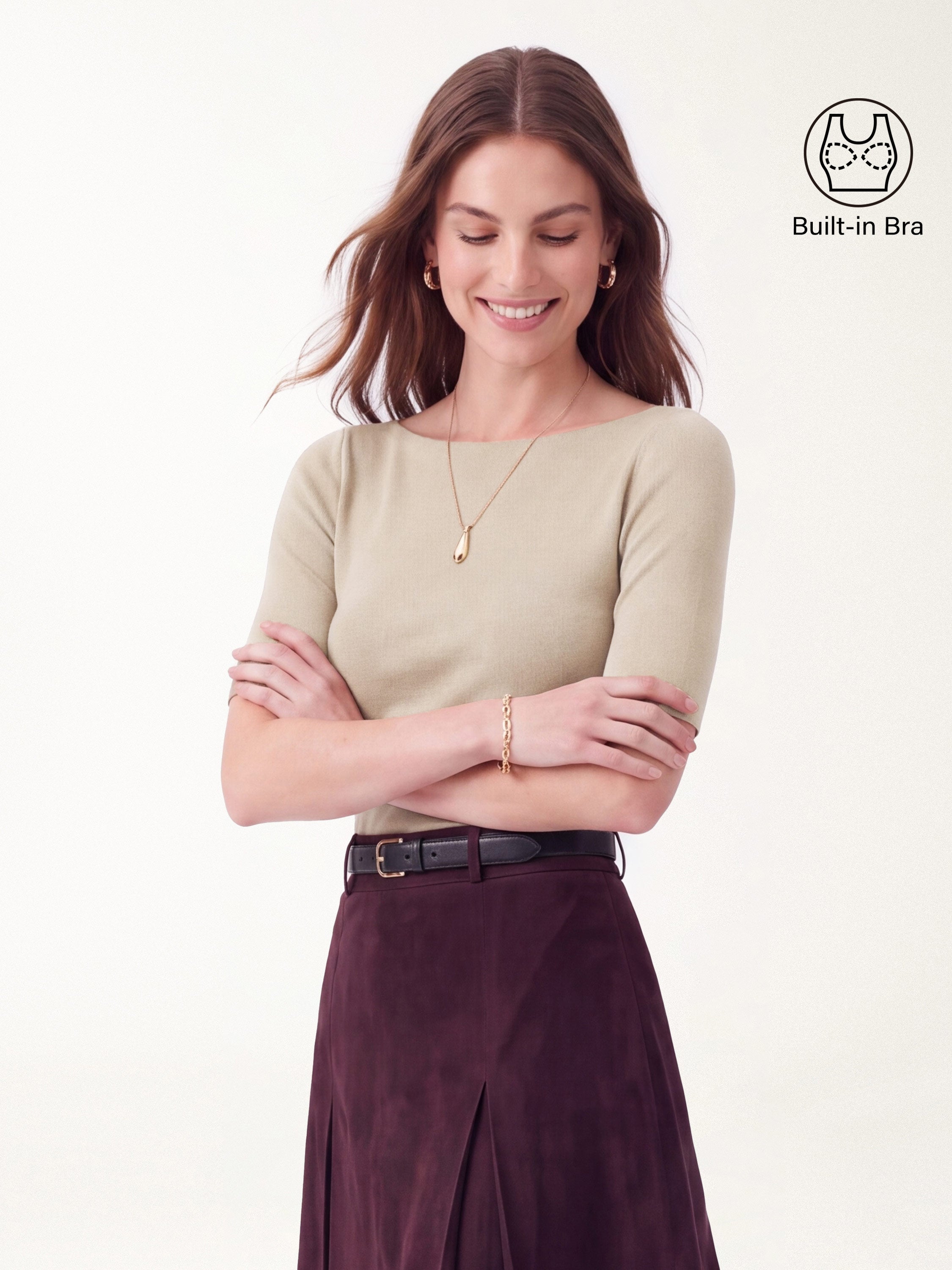 Eco-Mousse® Elbow Sleeve Bra Top