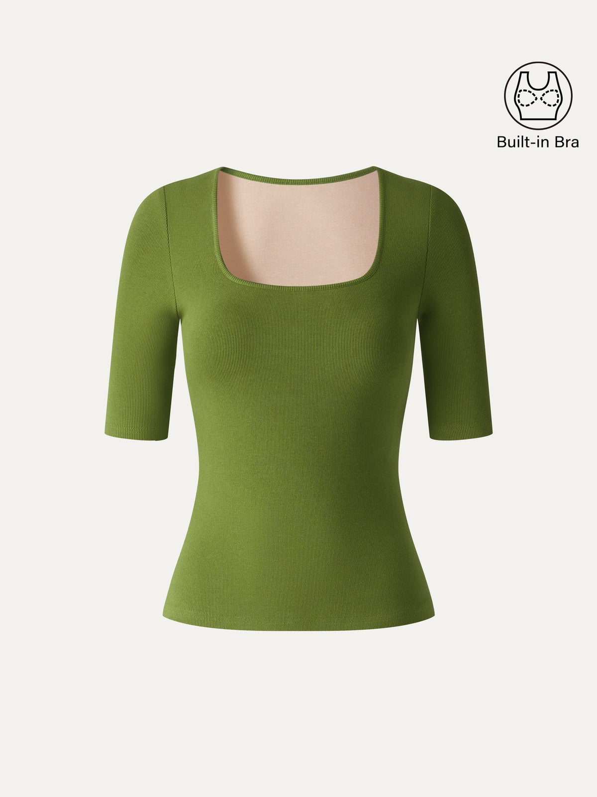 Eco-Mousse® Square Neck Elbow Sleeve Bra Top