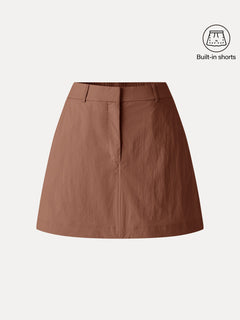 Lightweight Water-Repellent High-Rise Fly-Front Skort