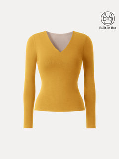 Eco-Mousse® V-Neck Long Sleeve Bra Top