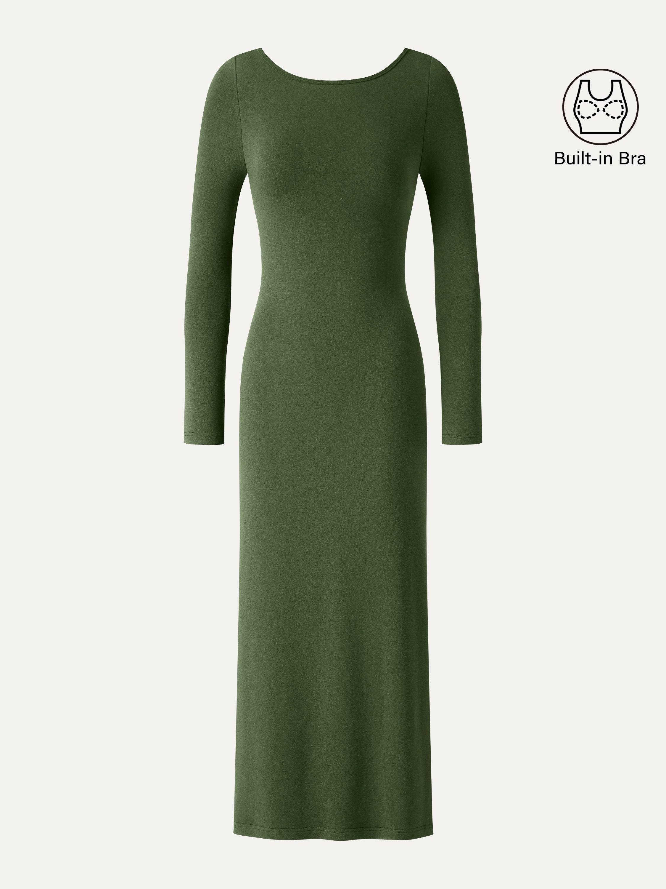 Eco-Mousse® Boatneck Open-Back Midi Bra Dress