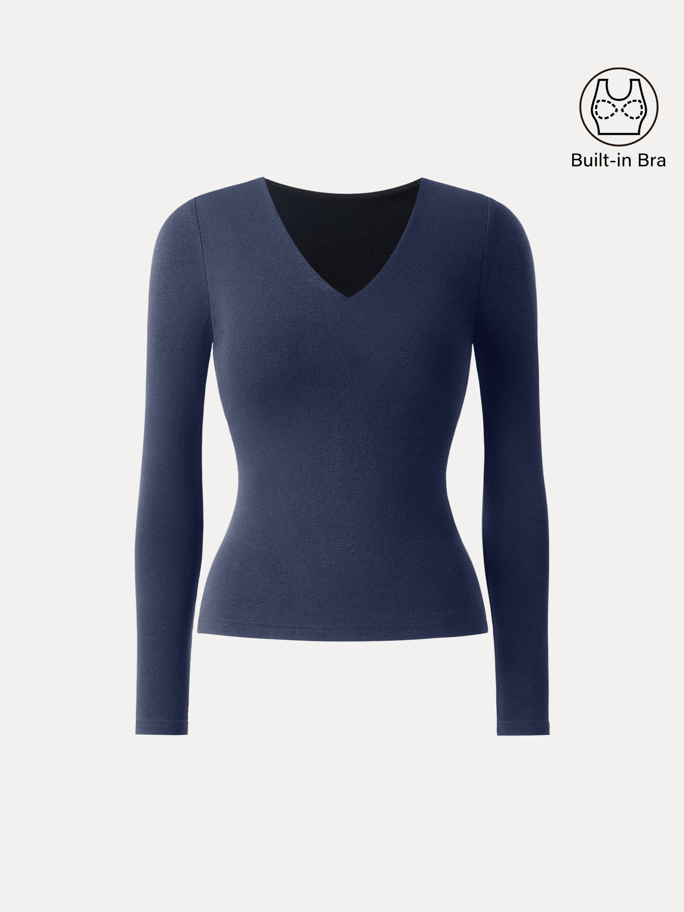 Eco-Mousse® V-Neck Long Sleeve Bra Top