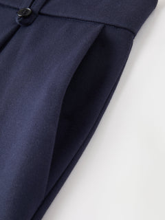 Ponte Low-Rise Straight Leg Ankled Pants with Pockets