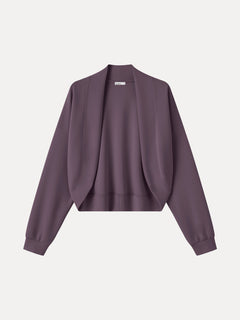 Lyocell Spacer Knit Long Sleeve Drop-Shoulder Shrug Cardigan