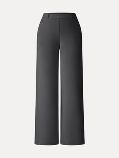 Stretch Cotton Blend Slimming High Rise Wide Leg Pant