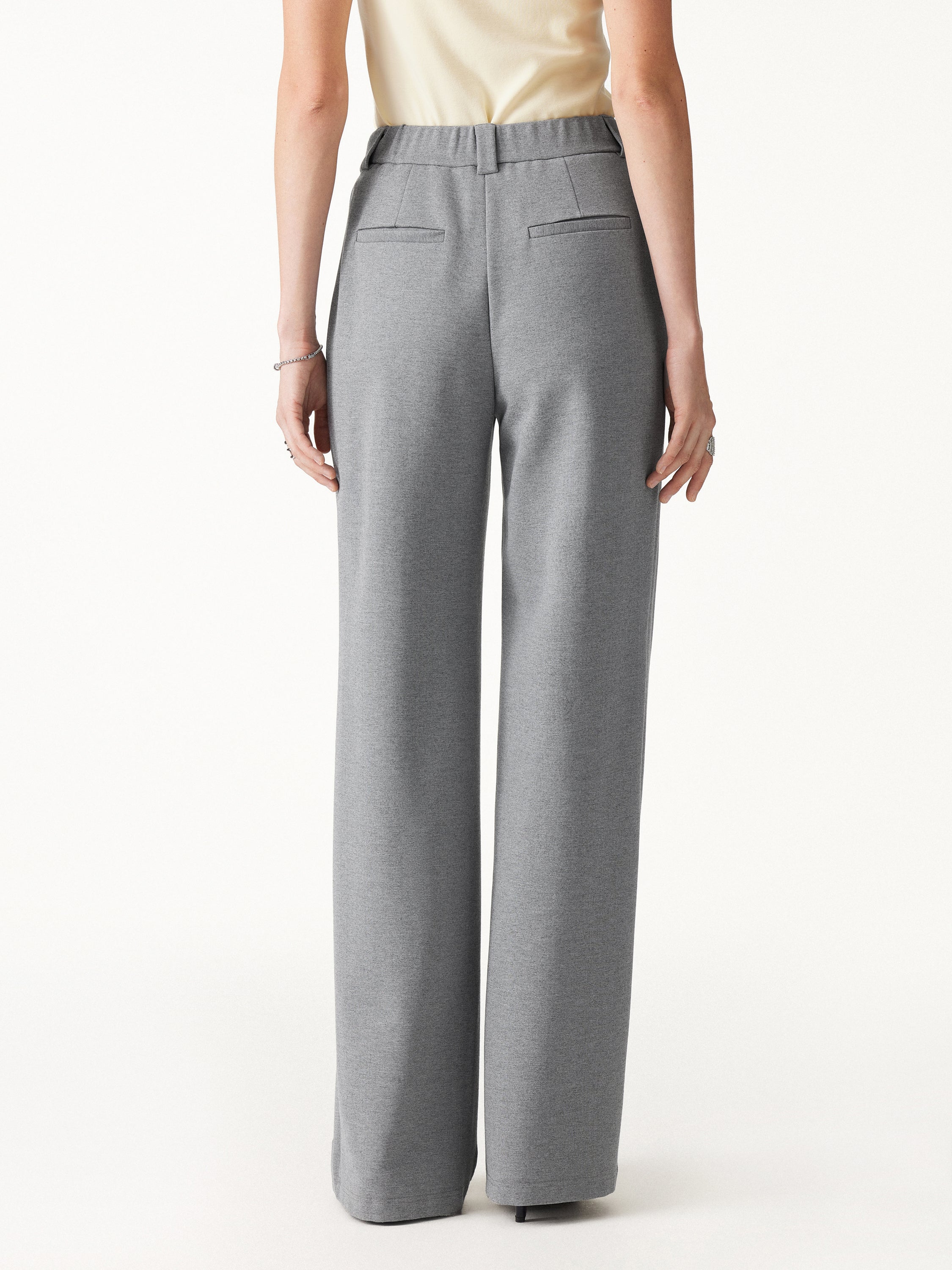 Ponte High-Rise Straight-Leg Pants with Pockets