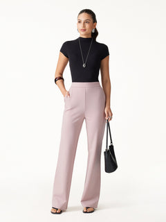 Ponte High-Rise Slim Flared Pants with Pockets