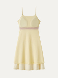 Matte Smooth Square Neck Ruched Spaghetti Mini Bra Dress