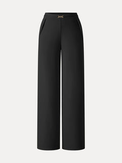 Ponte High-Rise Wide-Leg Pants with Pockets