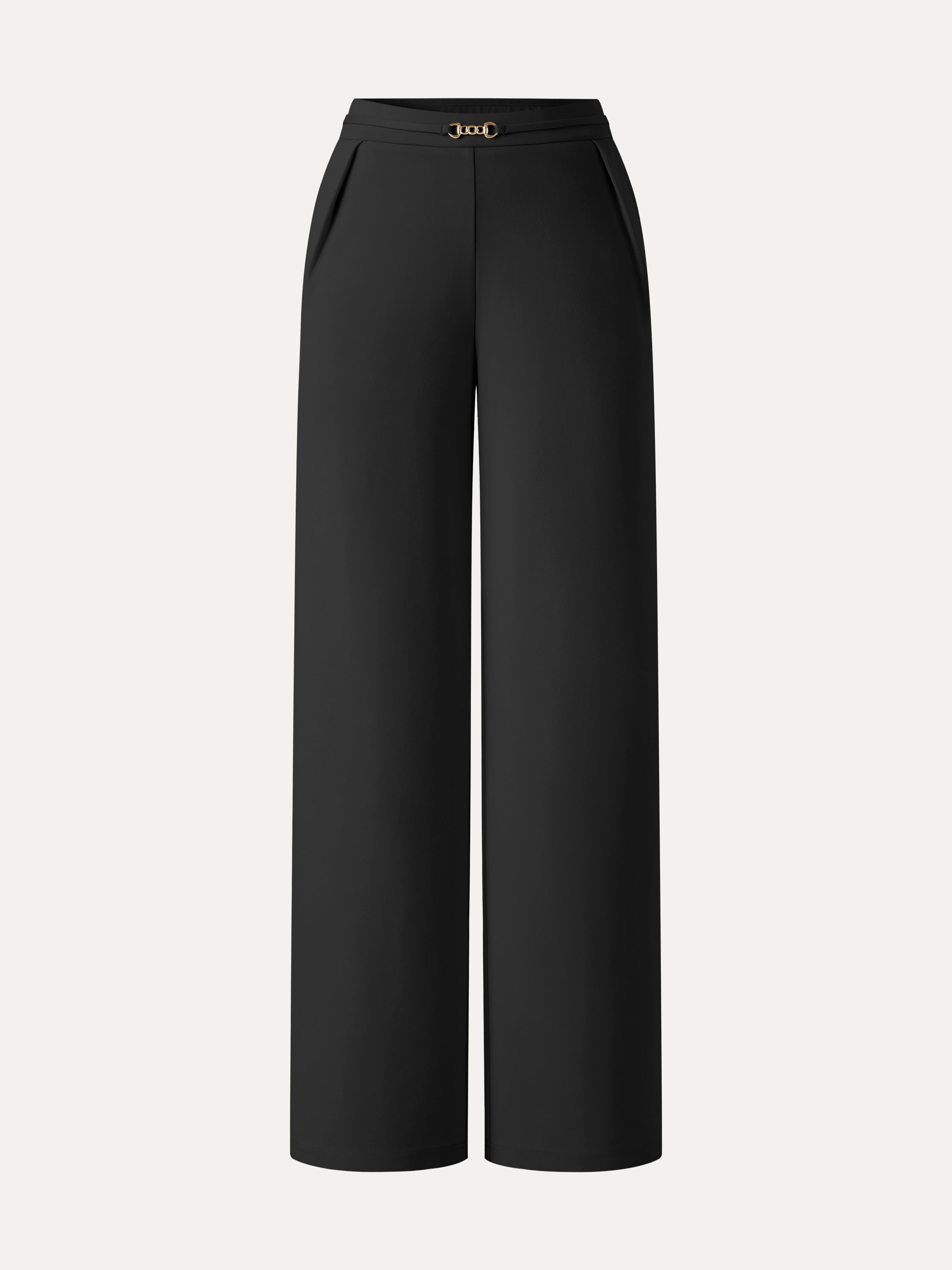 Ponte High-Rise Wide-Leg Pants with Pockets