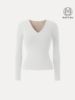 Eco-Mousse® V-Neck Long Sleeve Bra Top