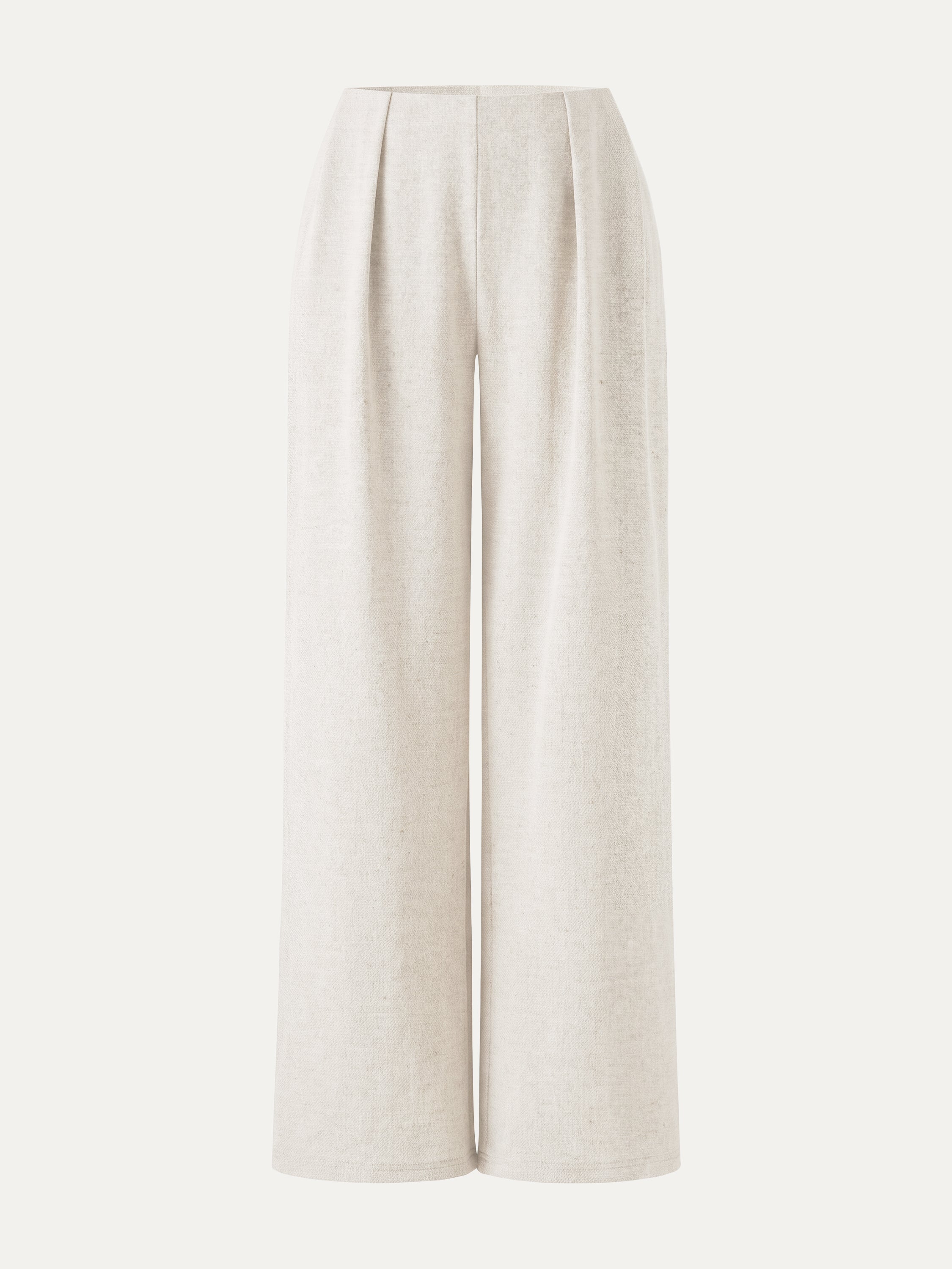 Airy Stretch Linen-Like Wide Flare Pant with Pockets