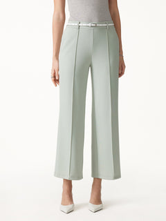 2Pcs Set V-Neck Short Sleeve Top & Cropped Straight-Leg Pants with Pockets