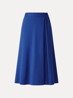 Ponte Mid-Rise Tucked A-Line Midi Skirt with Pockets