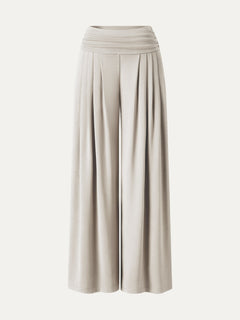 Sandwashed Super Flowy Tucked Palazzo Pant with Pockets