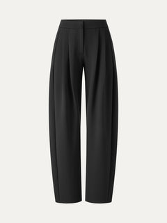 Ponte Low-Rise Ankled Barrel Pants with Pockets