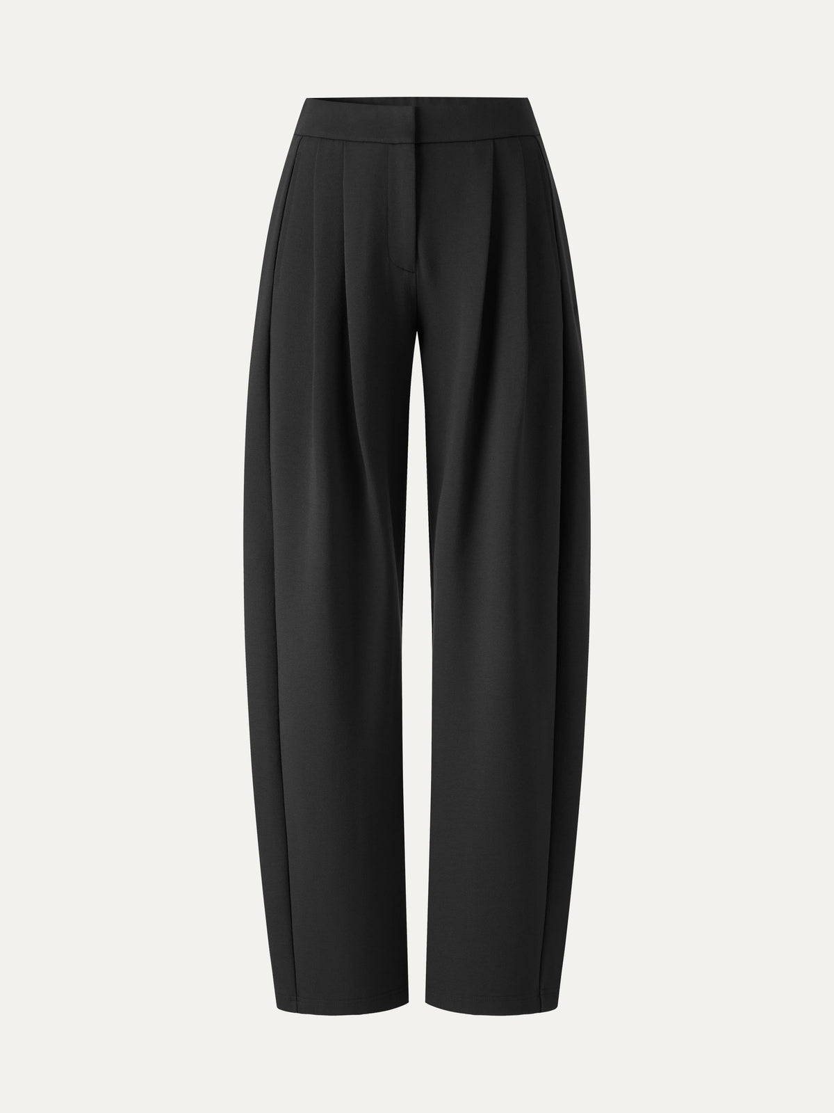 Ponte Low-Rise Ankled Barrel Pants with Pockets