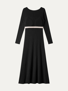 Eco-Mousse® Boatneck Ruched A-Line Midi Bra Dress