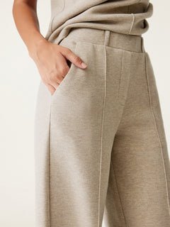 2Pcs Set Regular Split Hem Top & High Waisted Straight Leg Pant