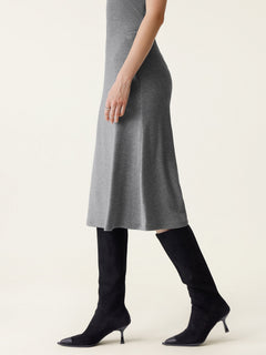 2Pcs Set Mockneck Short Sleeve Bra Top & Pull-On Midi Skirt