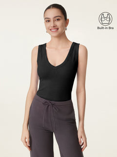 Stretchy V-neck Cotton New Airy Bra Tank