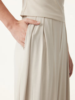 2Pcs Set Petite Wide Leg Palazzo Pant with Pockets & Ruched Bra Tank