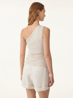 2Pcs Set Regular Wide Leg Palazzo Pant with Pockets & Ruched Bra Tank